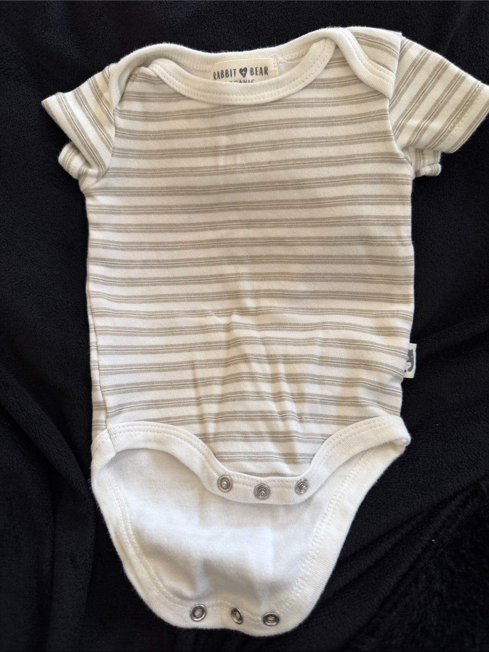 Rabbit and Bear Cream Striped Baby One-Piece